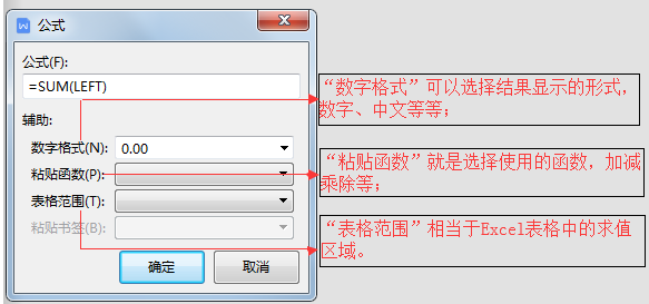 WPS文字中的 公式计算